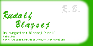 rudolf blazsej business card